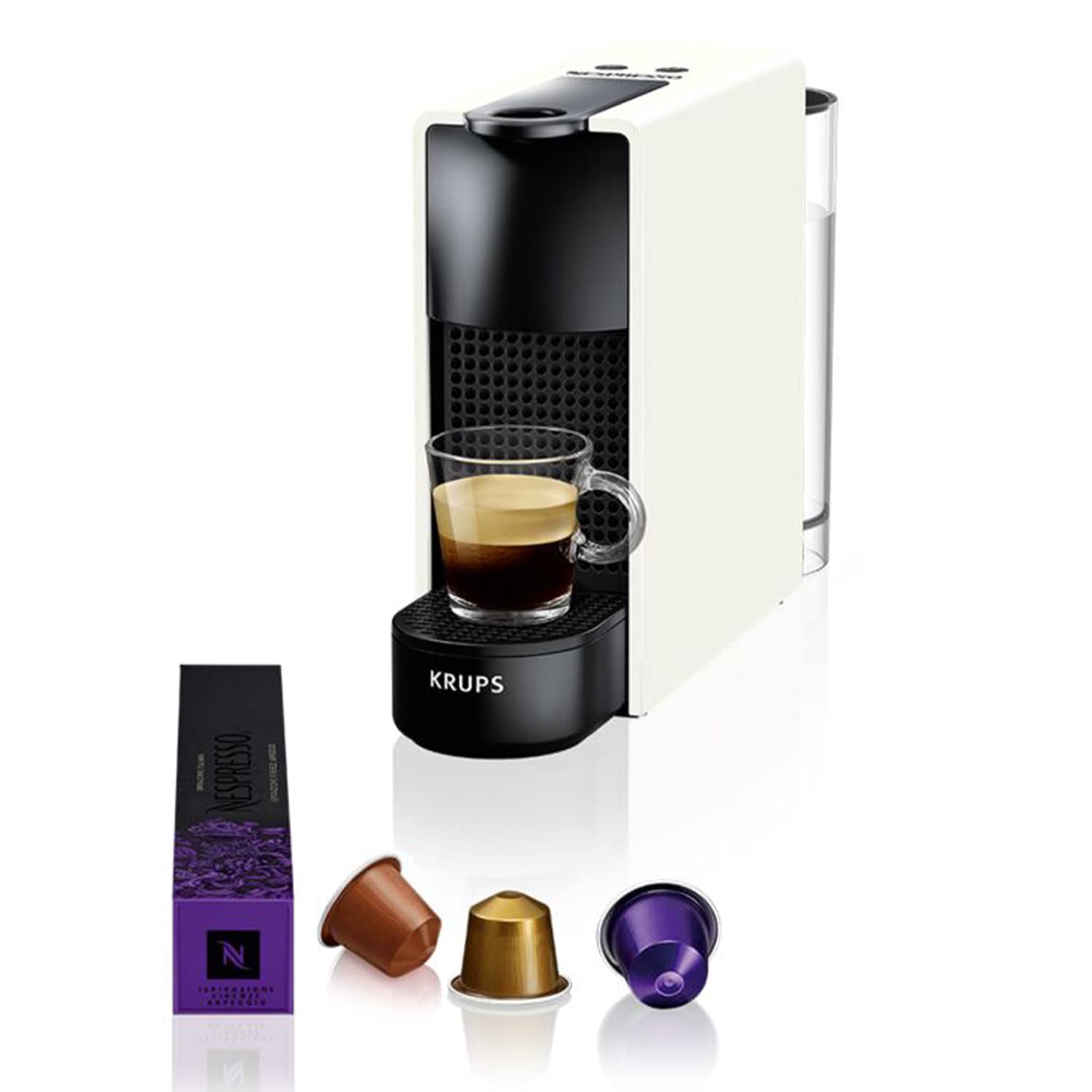 Machine à Café Essenza Mini Blanche – Ultra-Compacte, 14 Capsules Offertes | Ardely