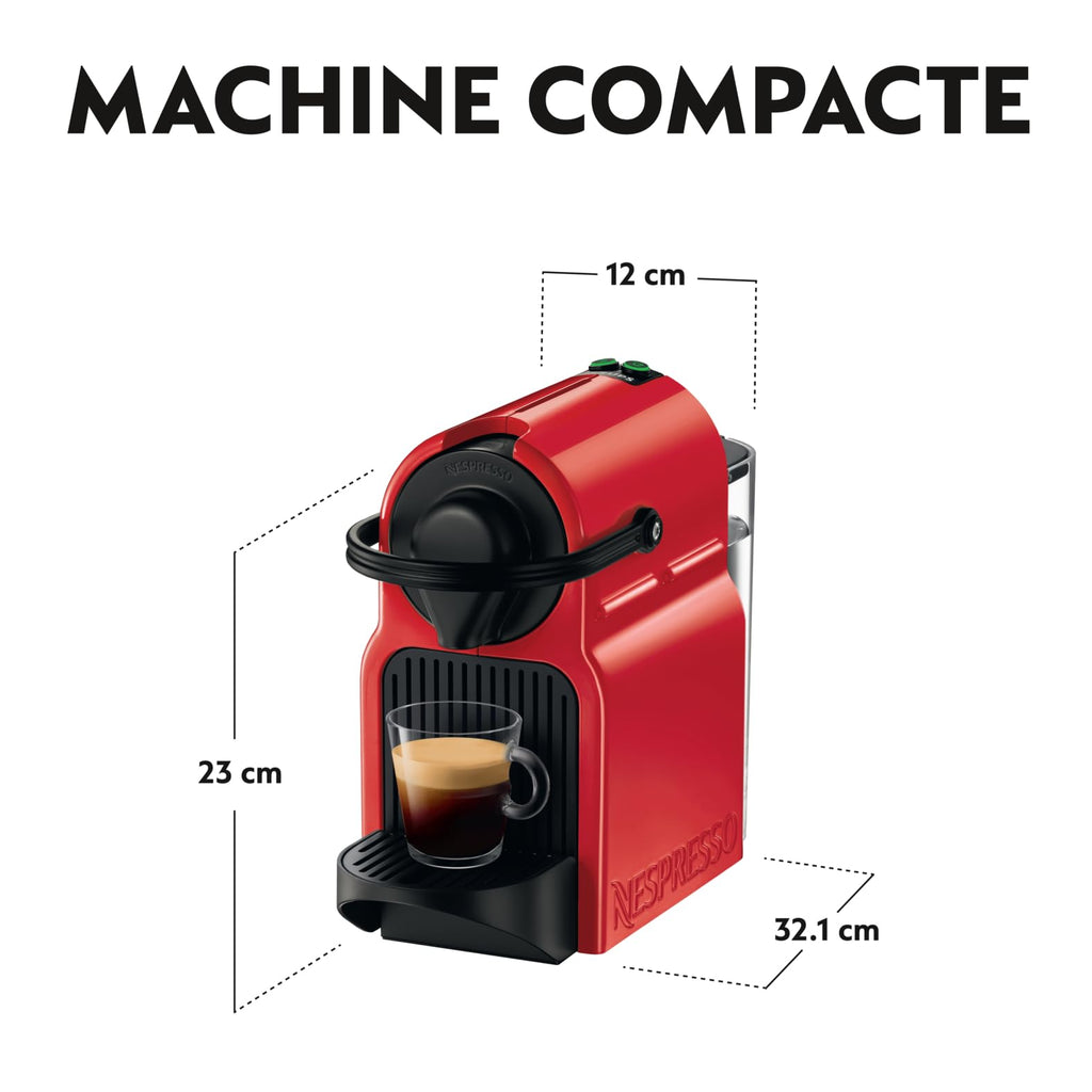 Machine à Café Inissia Rouge Rubis – Réservoir 0,7L, Espresso et Lungo | Ardely